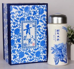 青花瓷國(guó)色天香養(yǎng)生杯雙層保溫杯 瓷陶瓷保溫杯 養(yǎng)生杯 辦公商務(wù)禮品定制